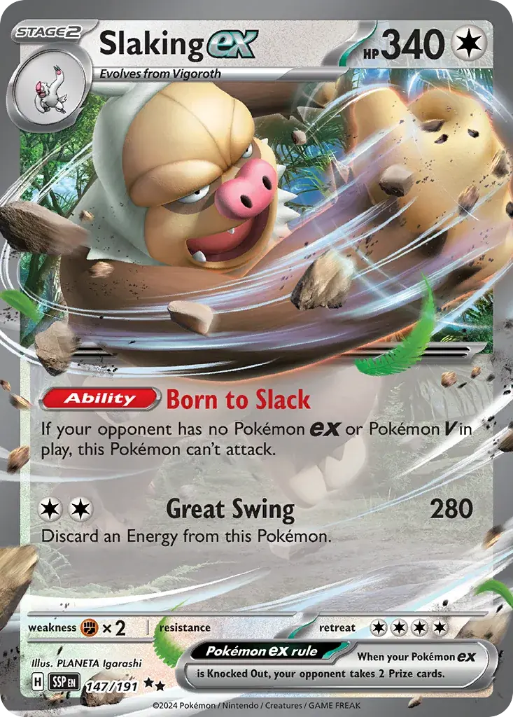Slaking ex Surging Sparks Pokemon card
