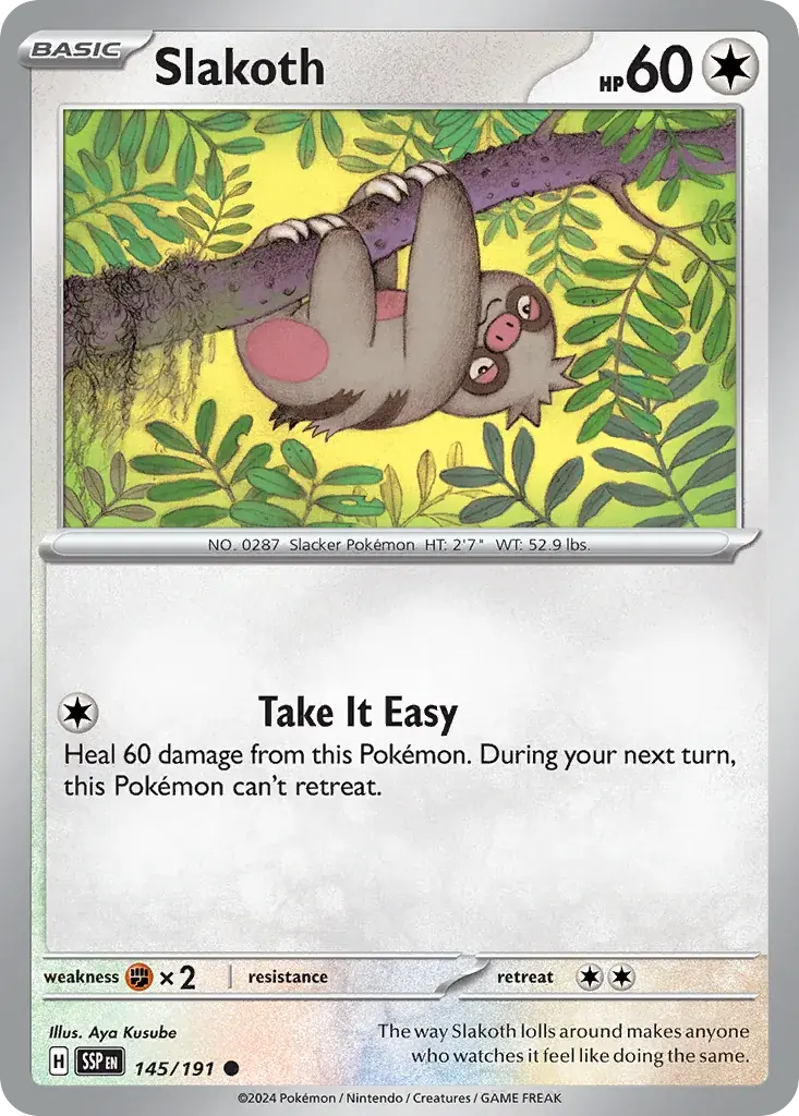 Slakoth Surging Sparks Pokemon card