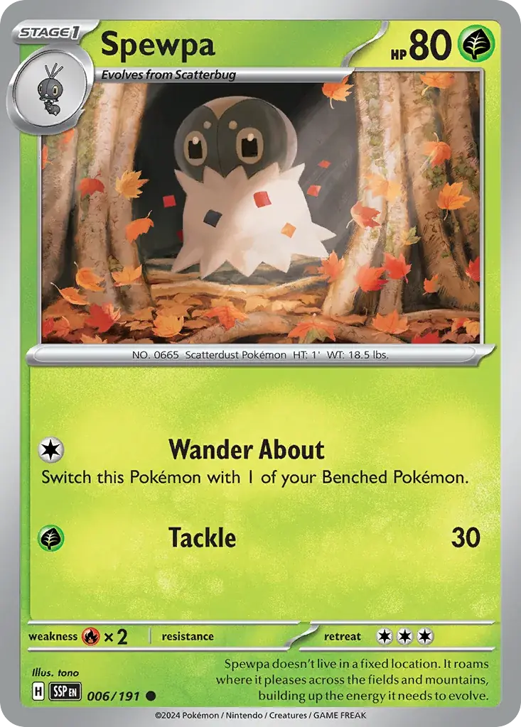 Spewpa Surging Sparks Pokemon card