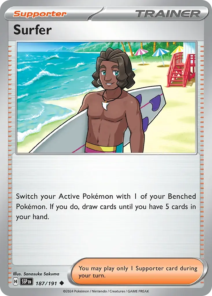 Surfer Surging Sparks Pokemon card