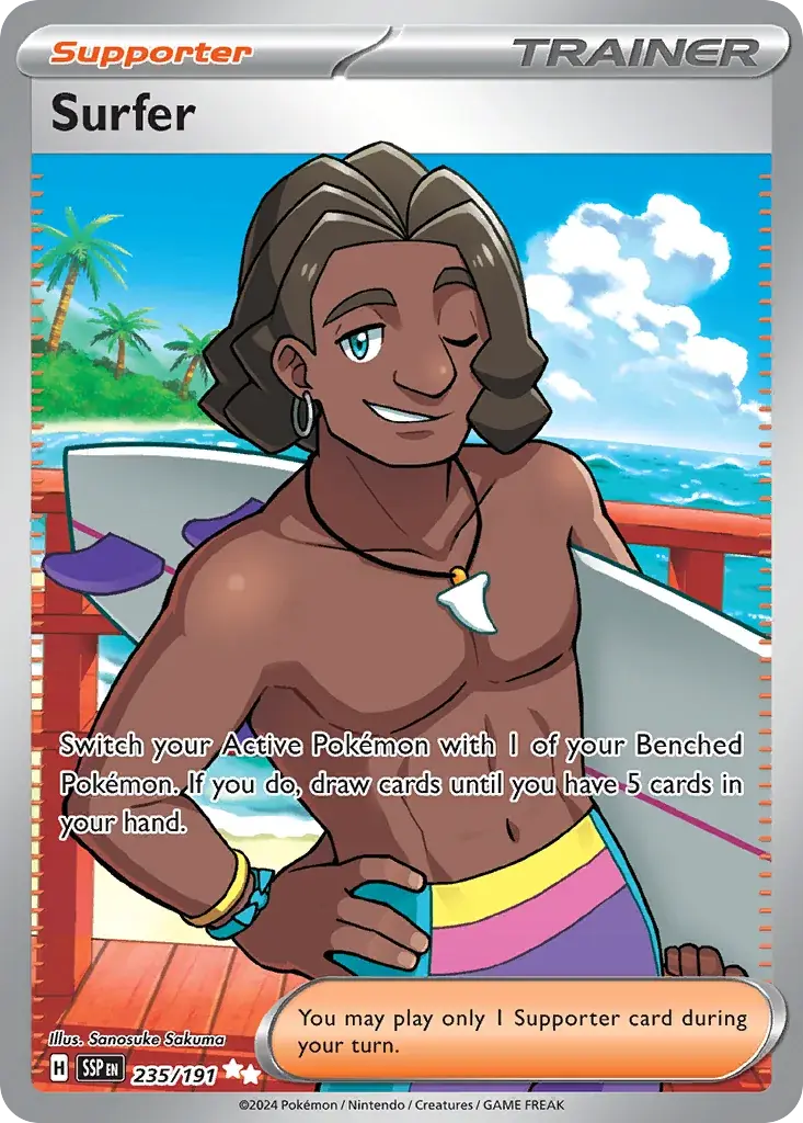 Surfer Surging Sparks Pokemon card