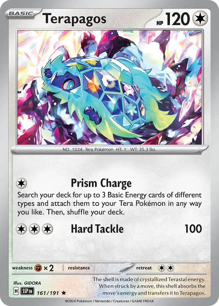 Terapagos Surging Sparks Pokemon card