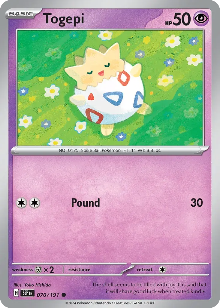 Togepi Surging Sparks Pokemon card