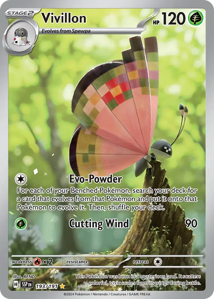 Vivillon Surging Sparks Pokemon card