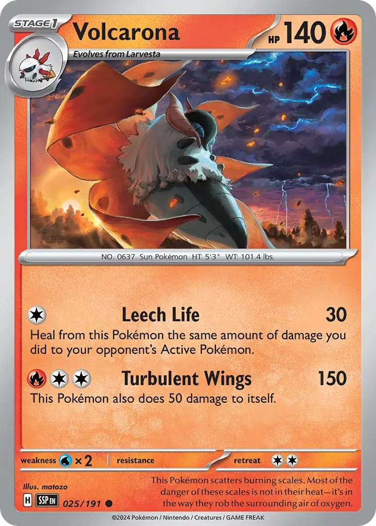 Volcarona Surging Sparks Pokemon card