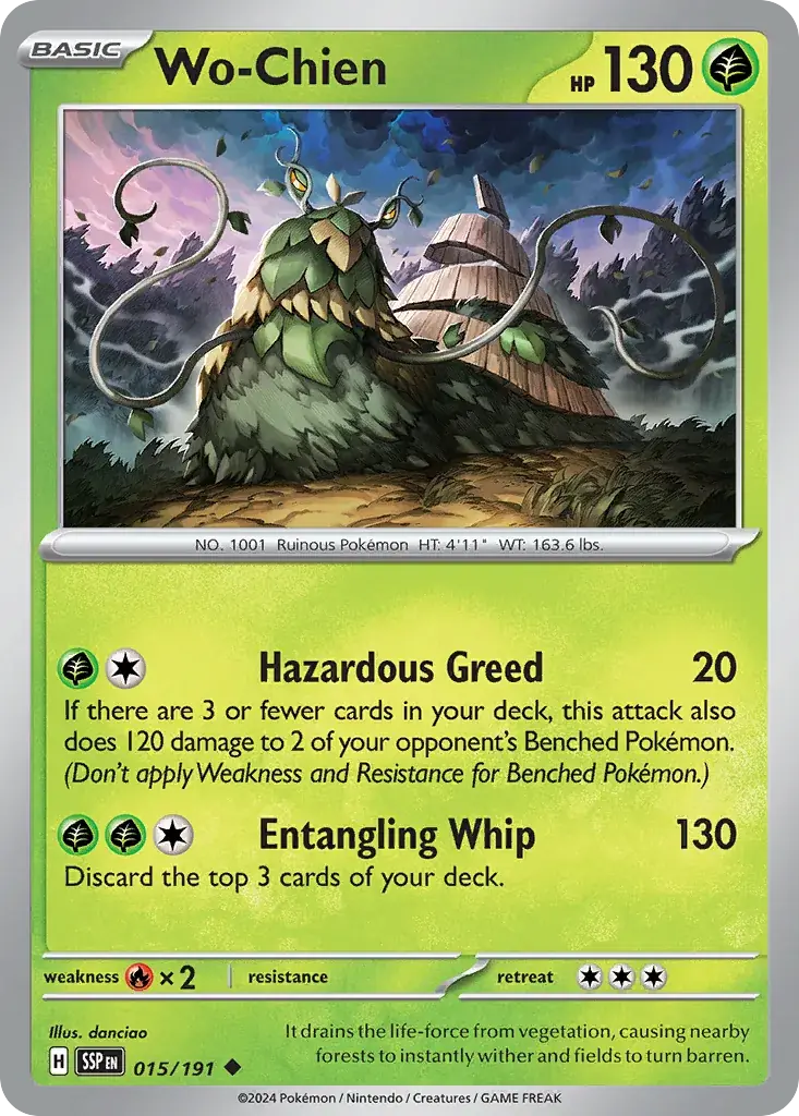 Wo-Chien Surging Sparks Pokemon card