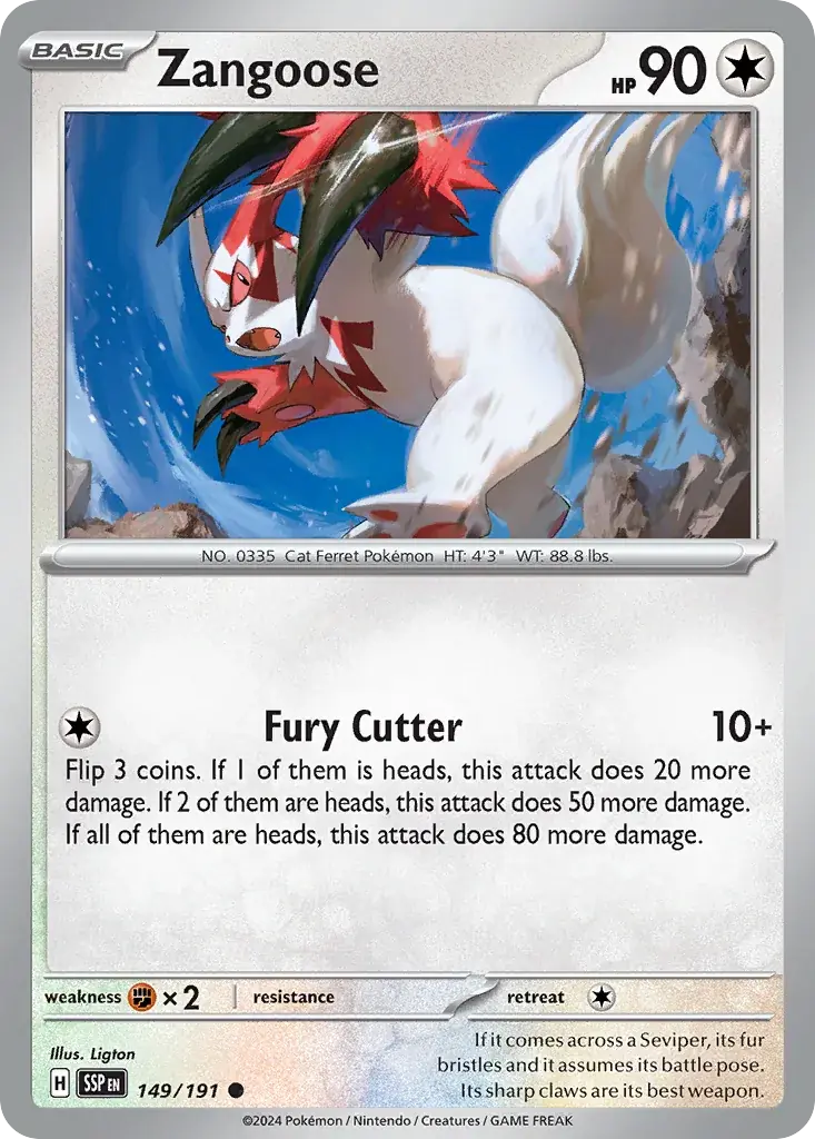 Zangoose Surging Sparks Pokemon card