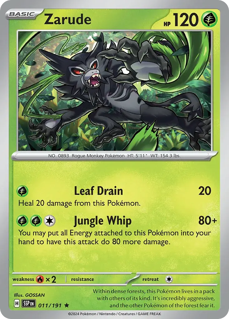 Zarude Surging Sparks Pokemon card