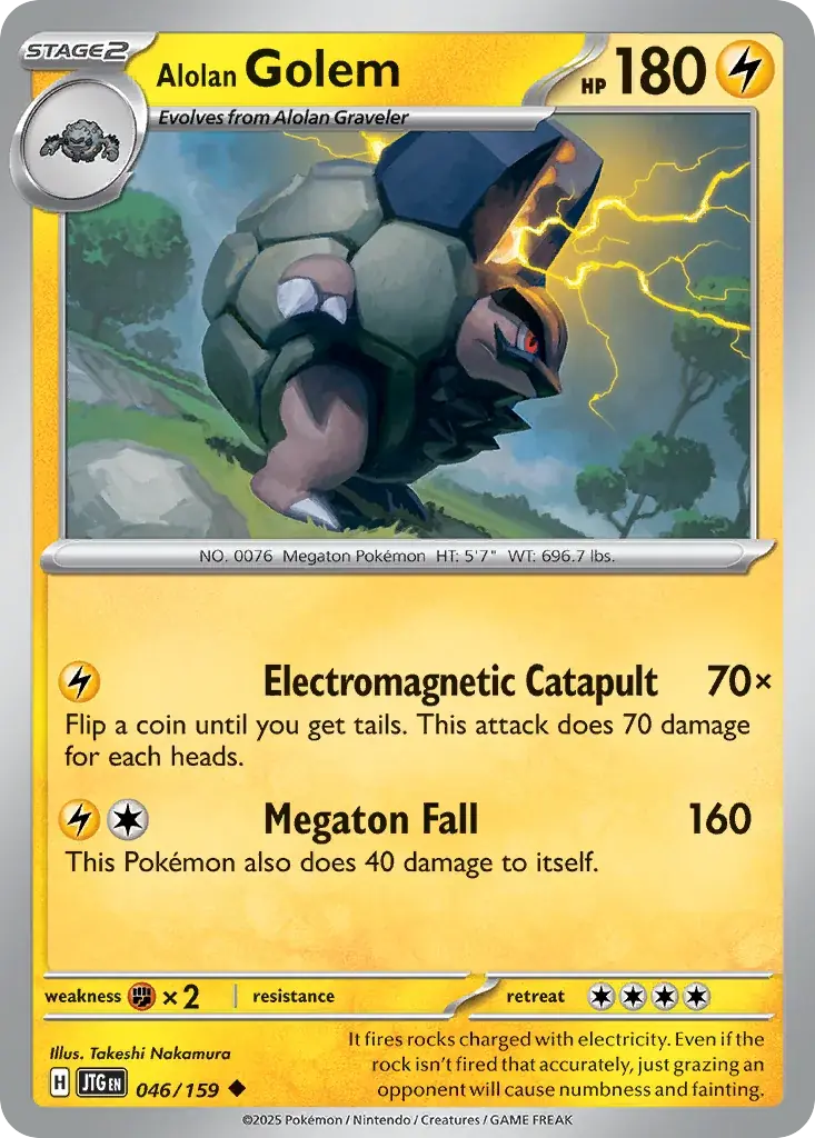 Alolan Golem Journey Together Pokemon card