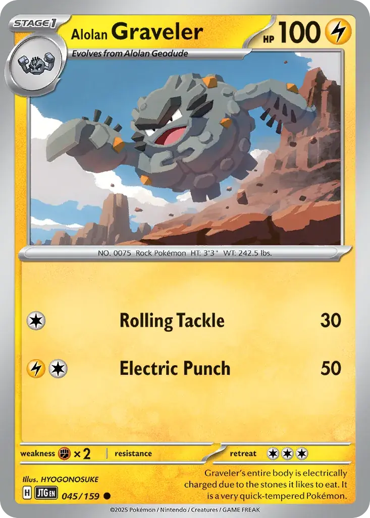 Alolan Graveler Journey Together Pokemon card