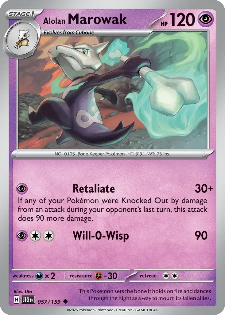 Alolan Marowak Journey Together Pokemon card