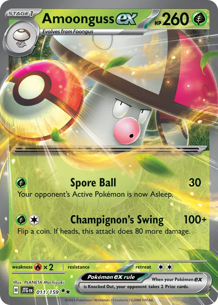 Amoonguss ex Journey Together Pokemon card