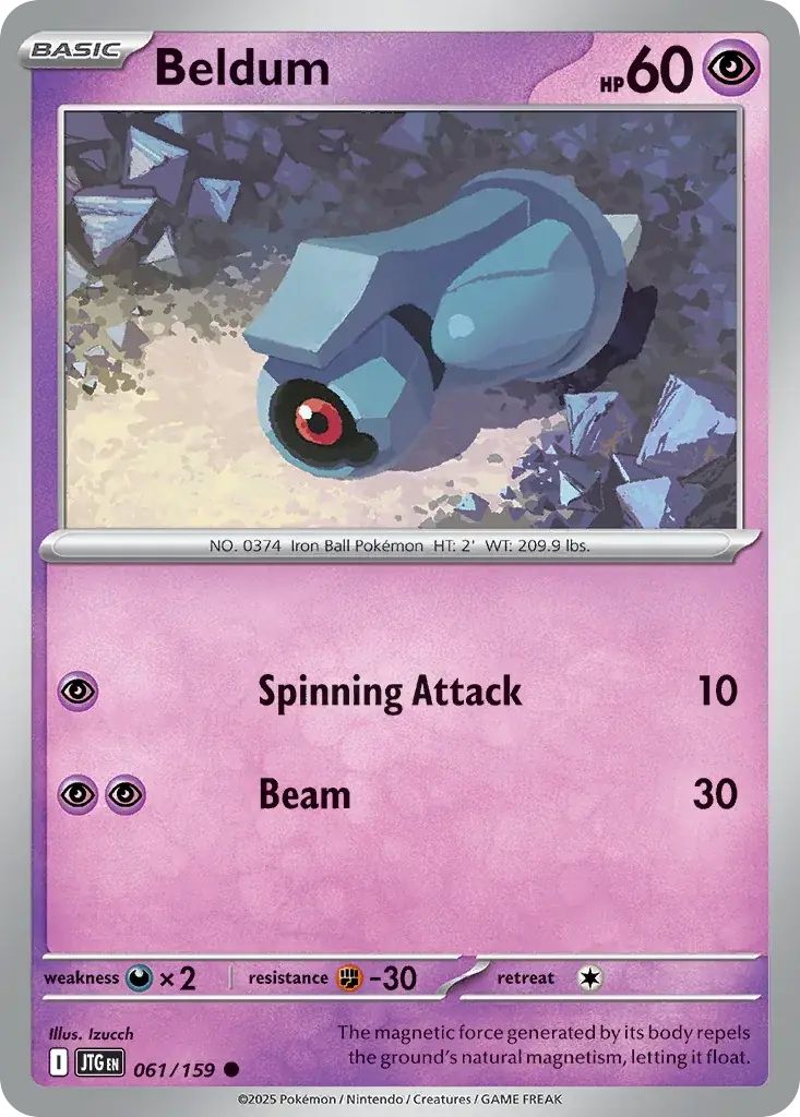 Beldum Journey Together Pokemon card