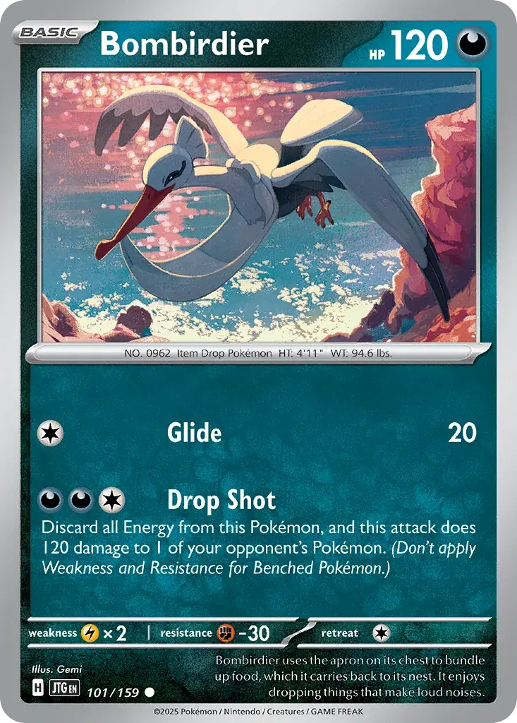 Bombirdier Journey Together Pokemon card