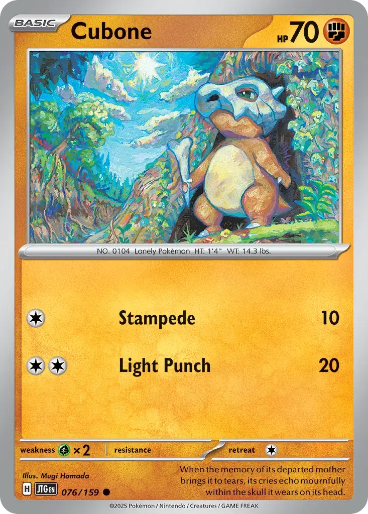 Cubone Journey Together Pokemon card