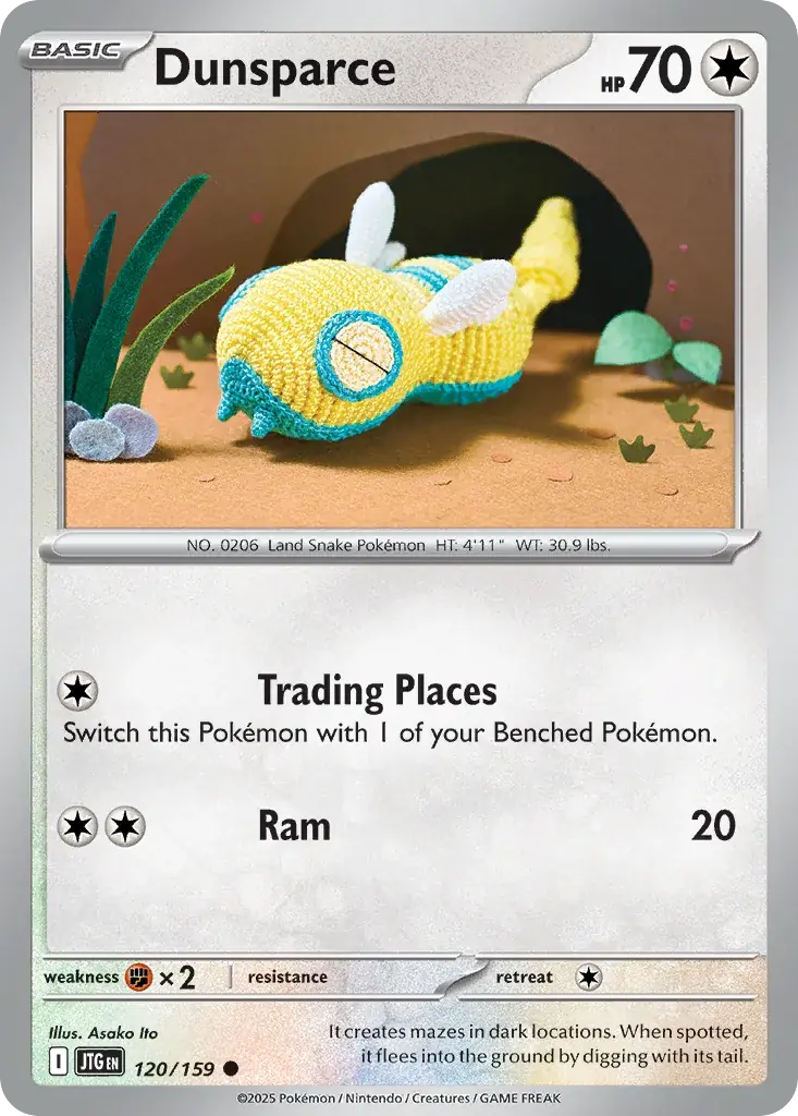 Dunsparce Journey Together Pokemon card