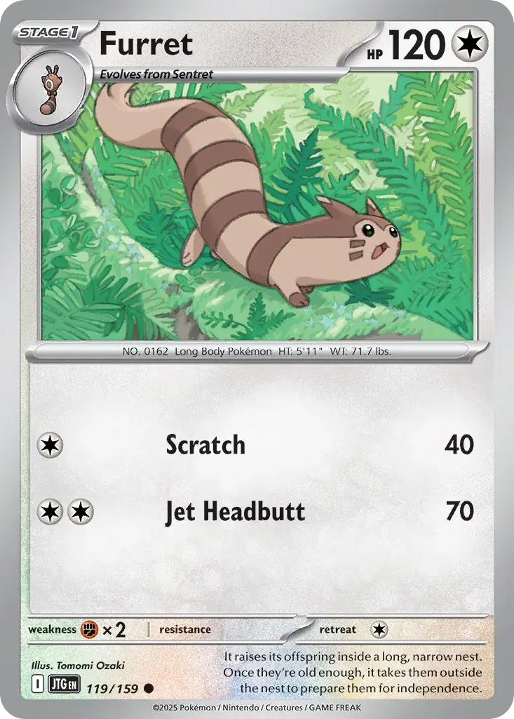 Furret Journey Together Pokemon card