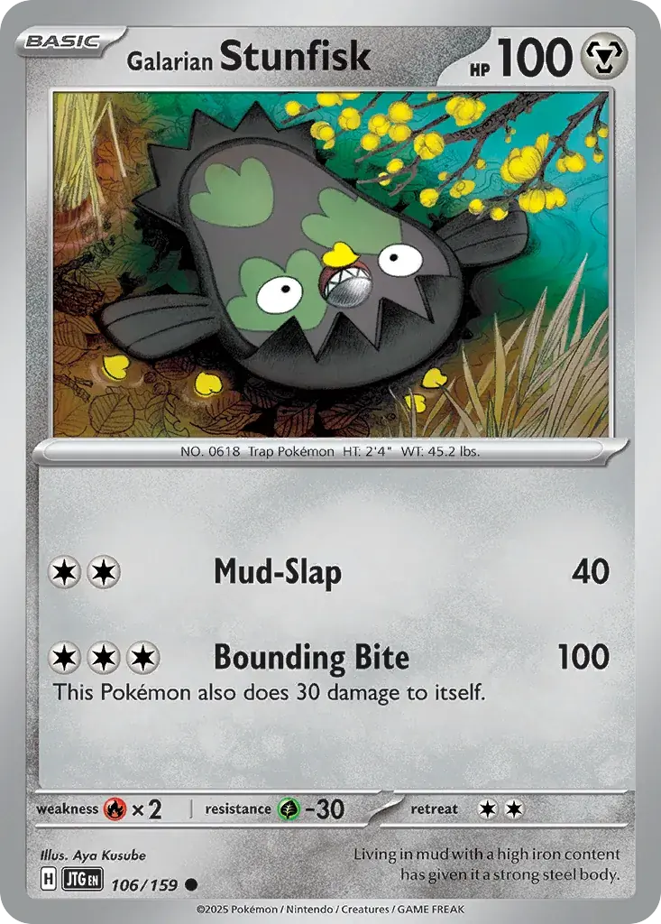 Galarian Stunfisk Journey Together Pokemon card