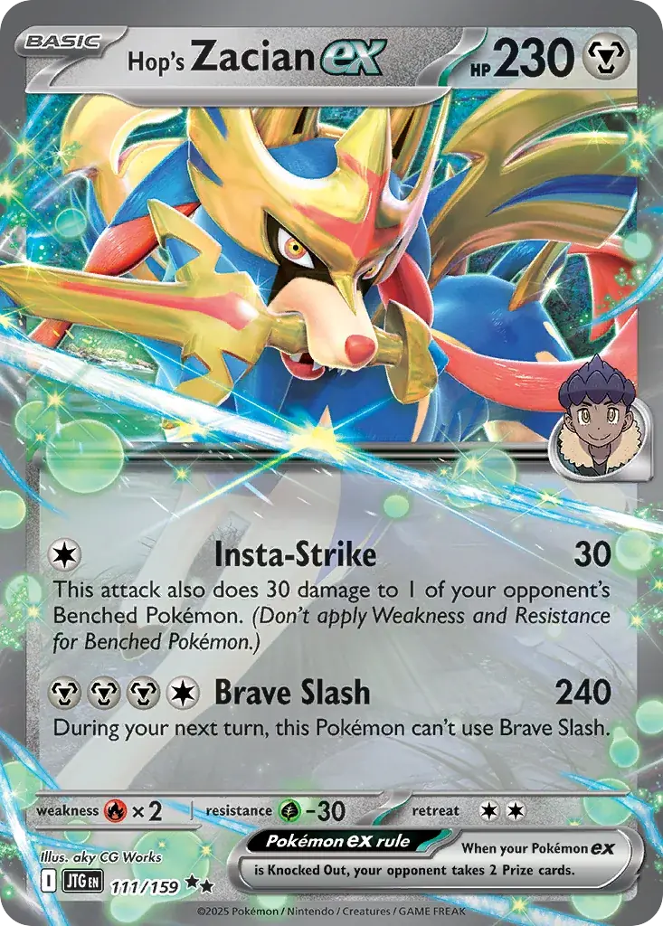 Hop's Zacian ex Journey Together Pokemon card