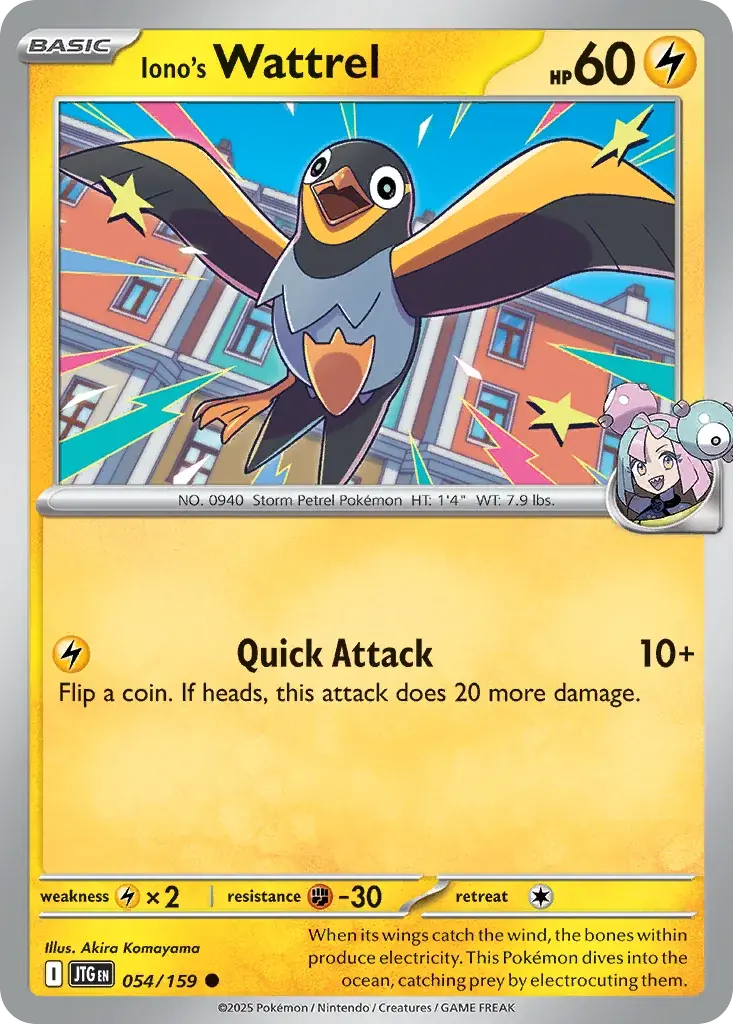 Iono's Wattrel Journey Together Pokemon card