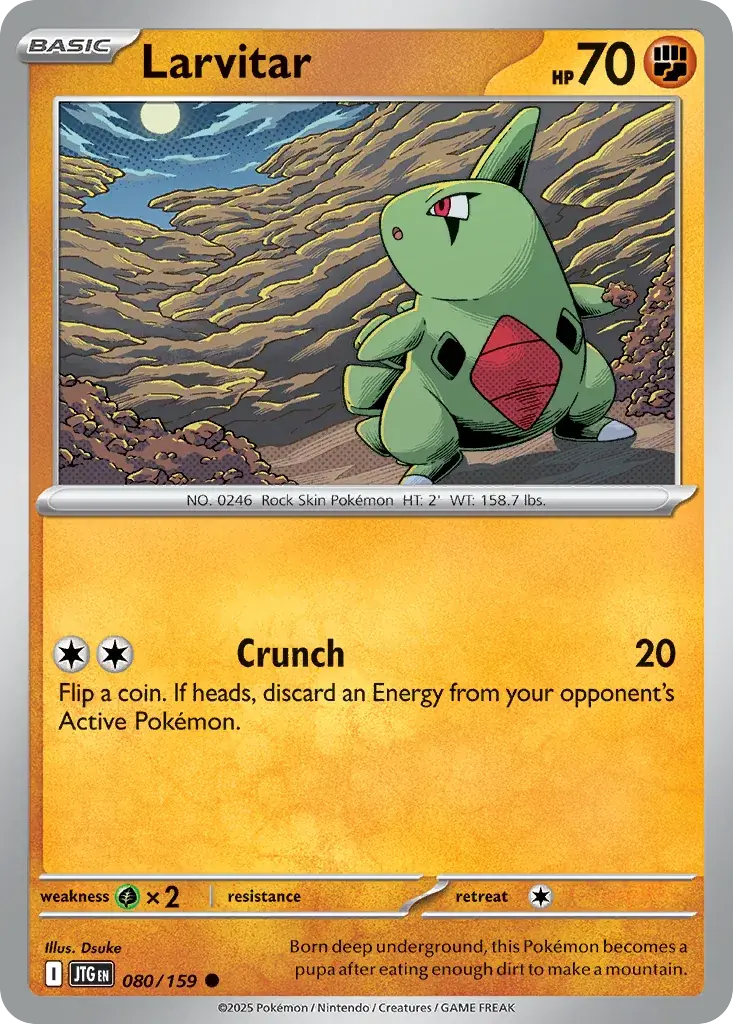 Larvitar Journey Together Pokemon card