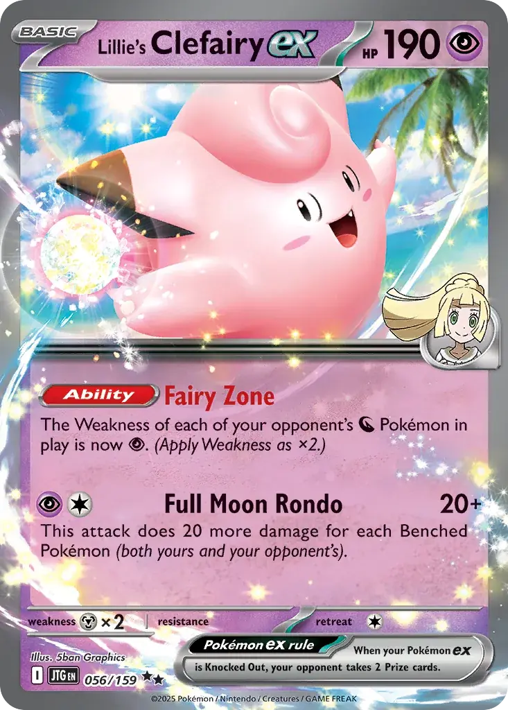 Lillie's Clefairy ex Journey Together Pokemon card