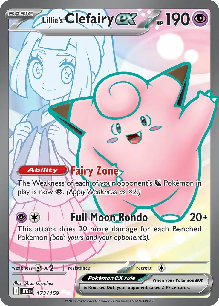 Lillie's Clefairy ex Journey Together Pokemon card