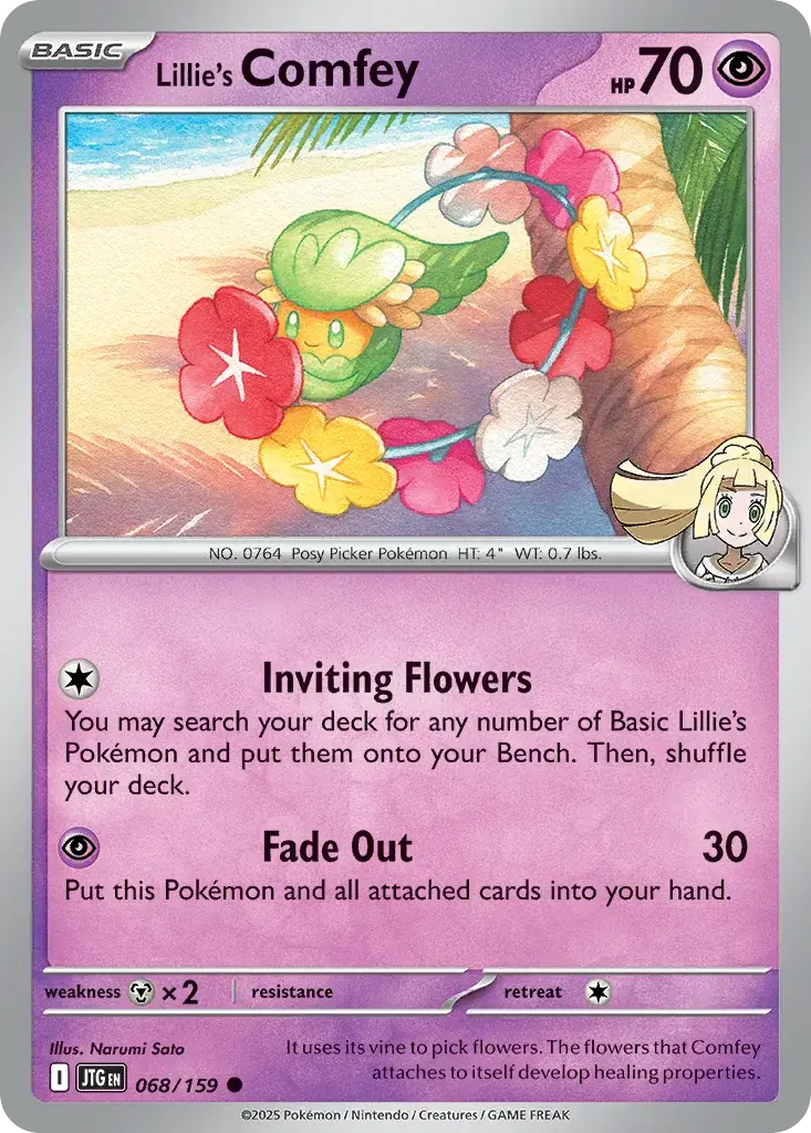 Lillie's Comfey Journey Together Pokemon card