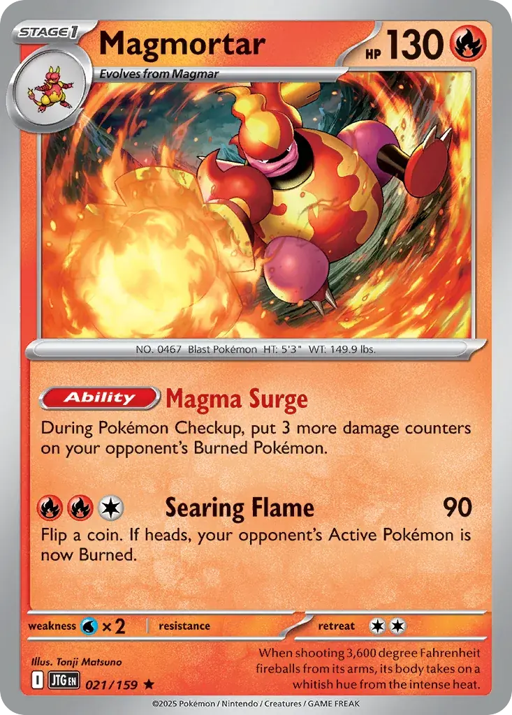 Magmortar Journey Together Pokemon card