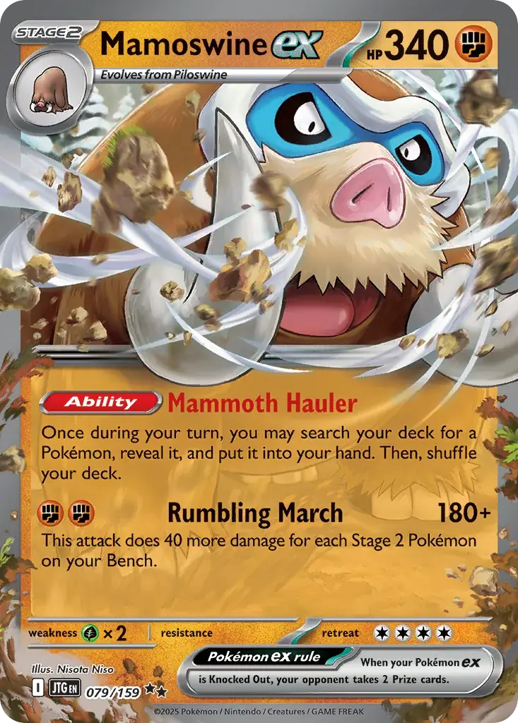 Mamoswine ex Journey Together Pokemon card