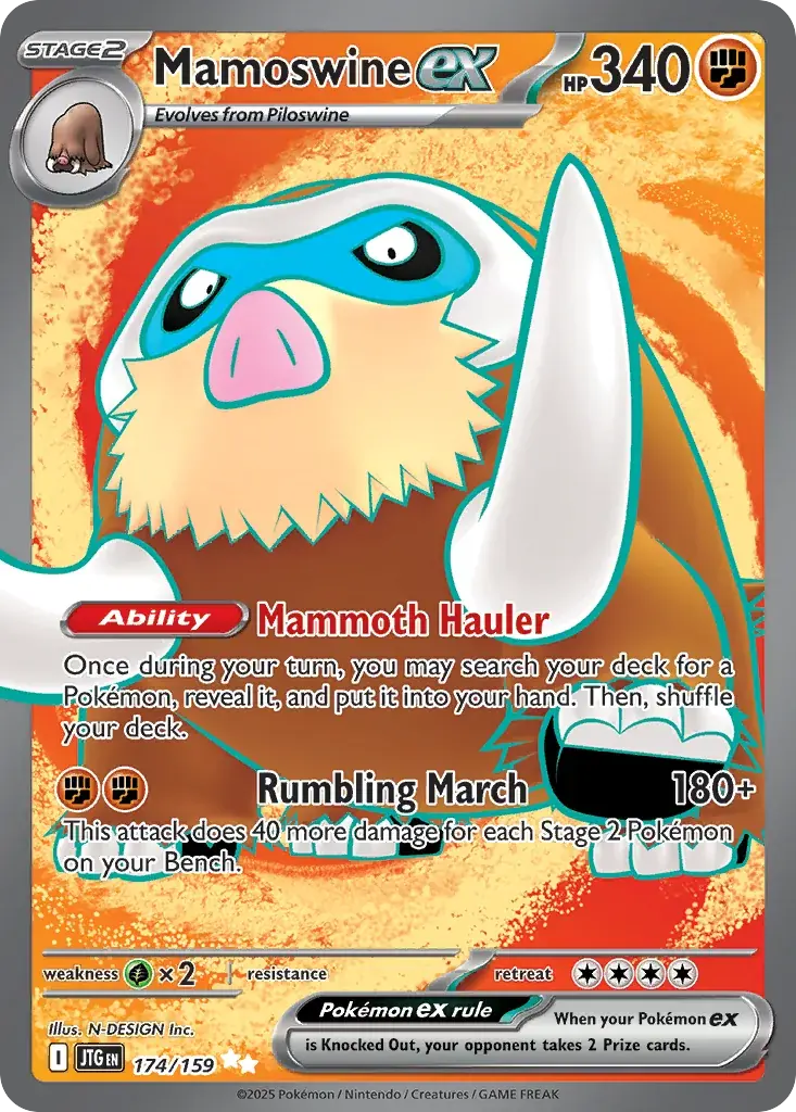 Mamoswine ex Journey Together Pokemon card