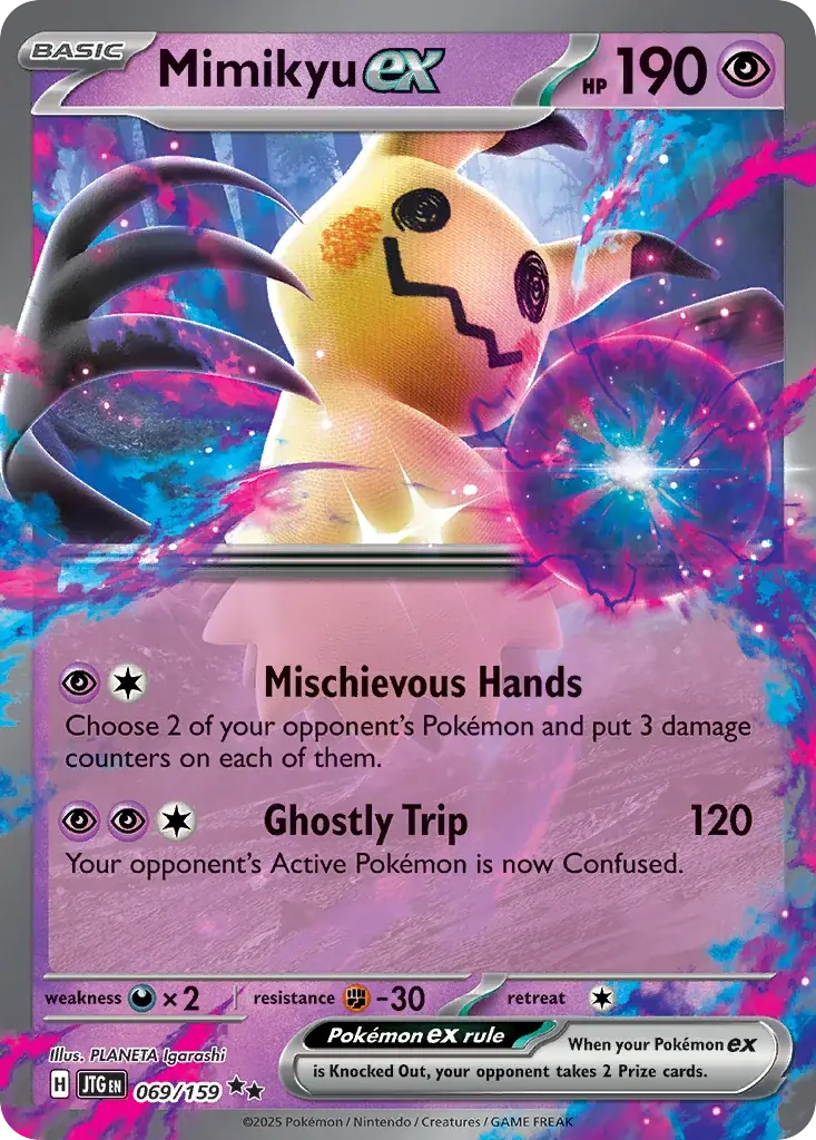 Mimikyu ex Journey Together Pokemon card