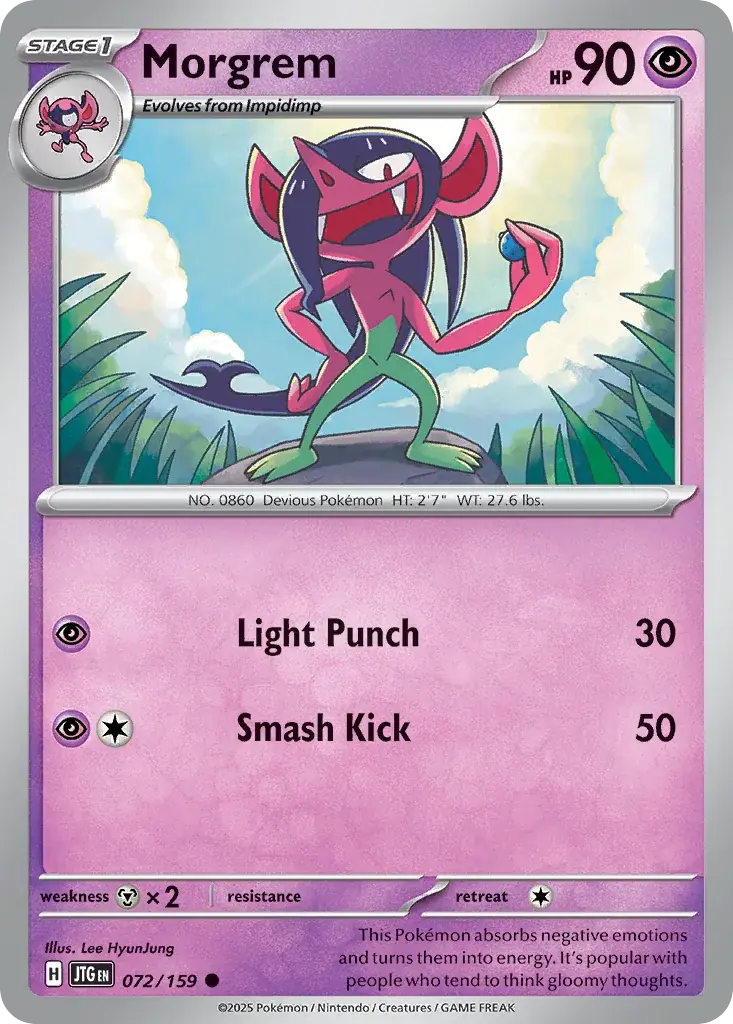 Morgrem Journey Together Pokemon card