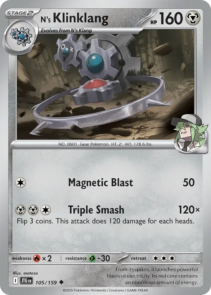 N's Klinklang Journey Together Pokemon card