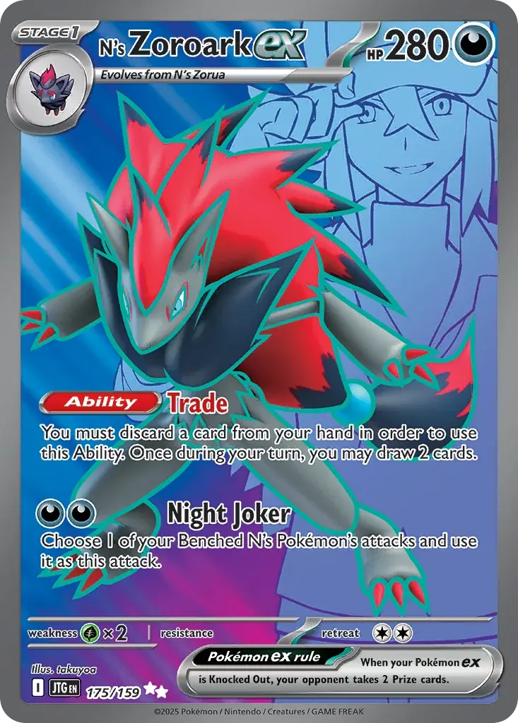 N's Zoroark ex Journey Together Pokemon card
