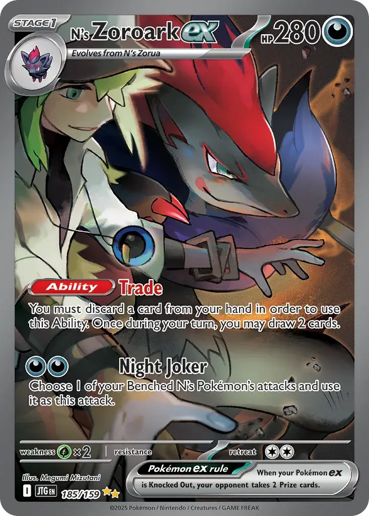 N's Zoroark ex Journey Together Pokemon card