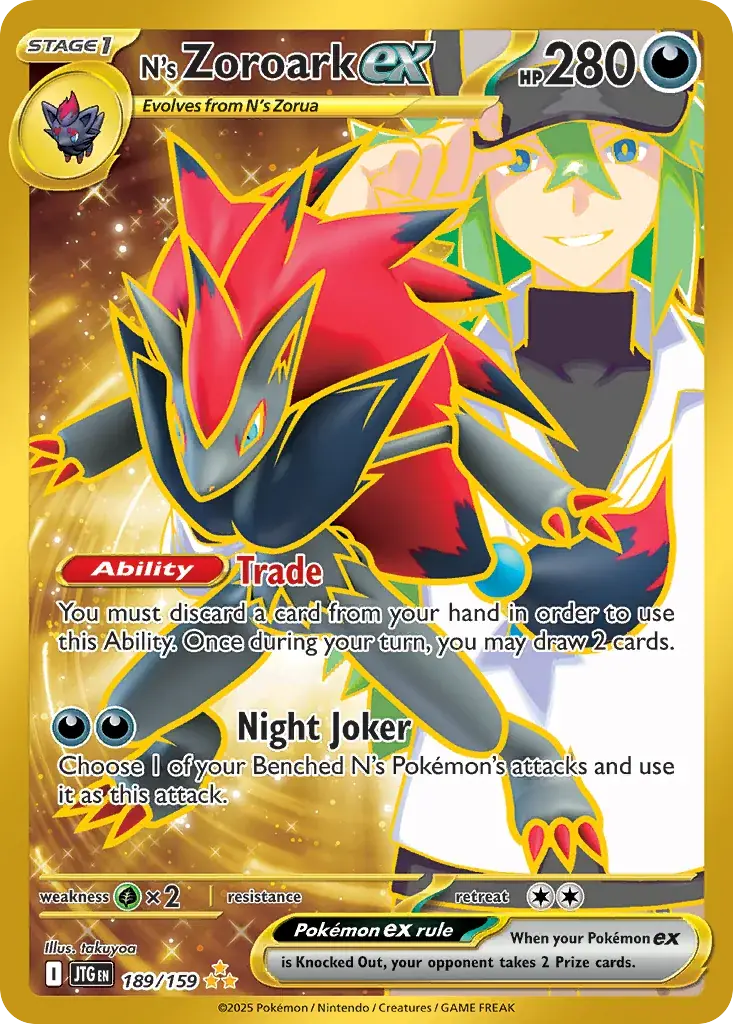 N's Zoroark ex Journey Together Pokemon card