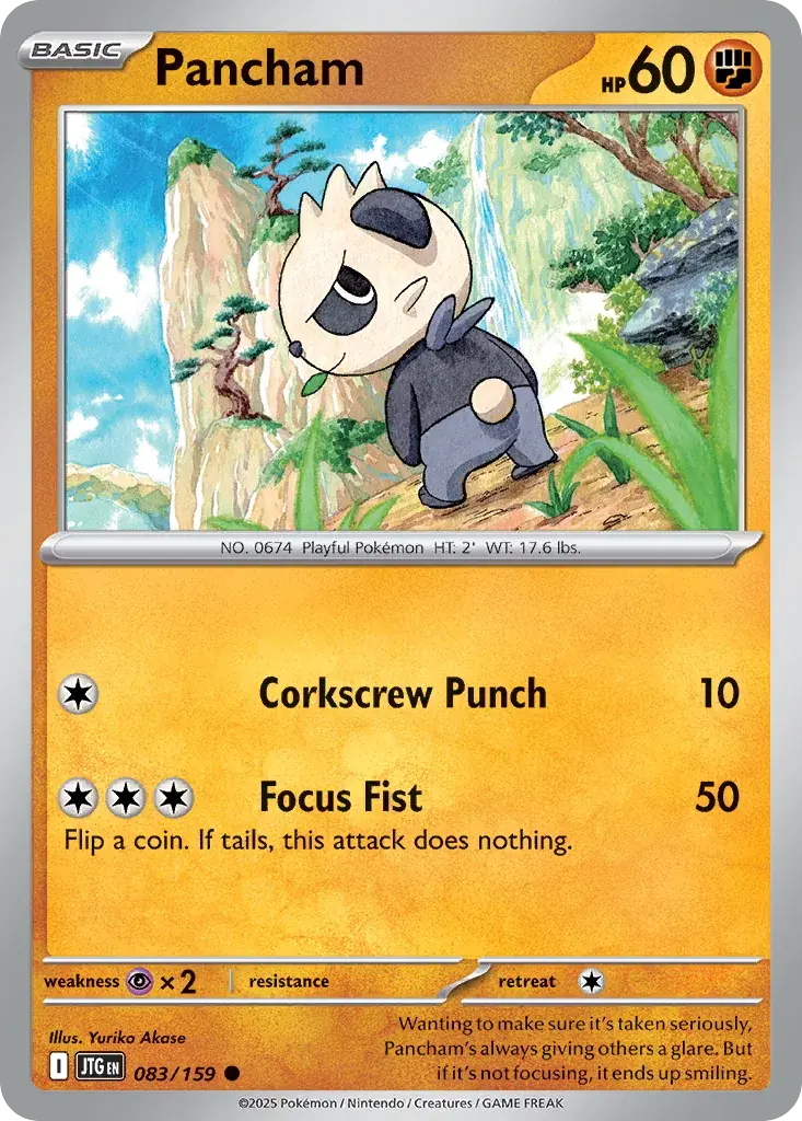 Pancham Journey Together Pokemon card