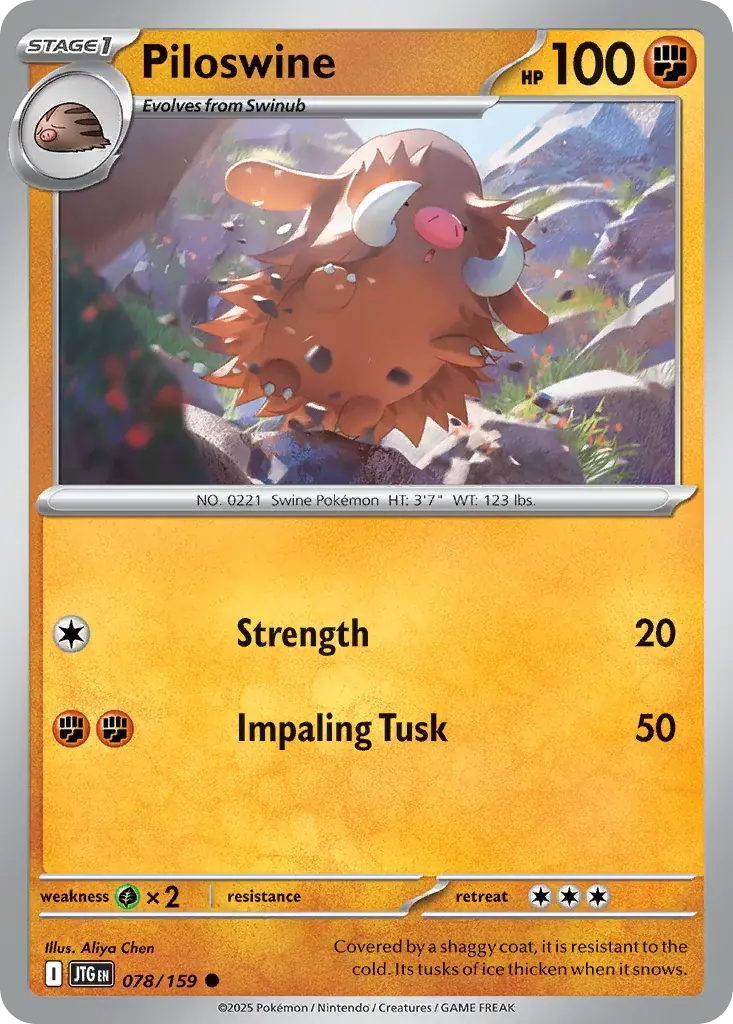 Piloswine Journey Together Pokemon card