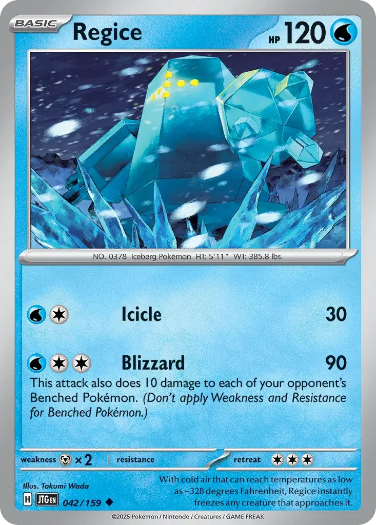Regice Journey Together Pokemon card