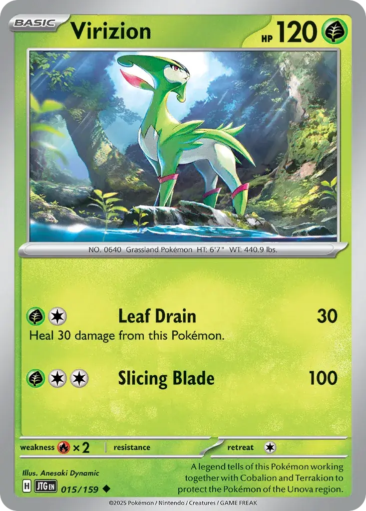 Virizion Journey Together Pokemon card