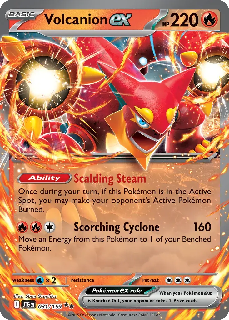 Volcanion ex Journey Together Pokemon card