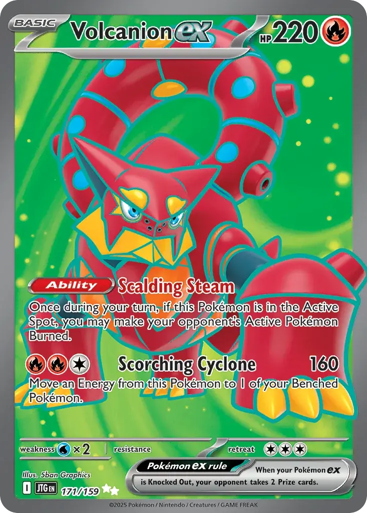 Volcanion ex Journey Together Pokemon card