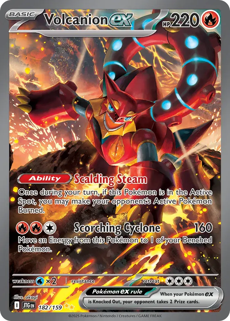 Volcanion ex Journey Together Pokemon card