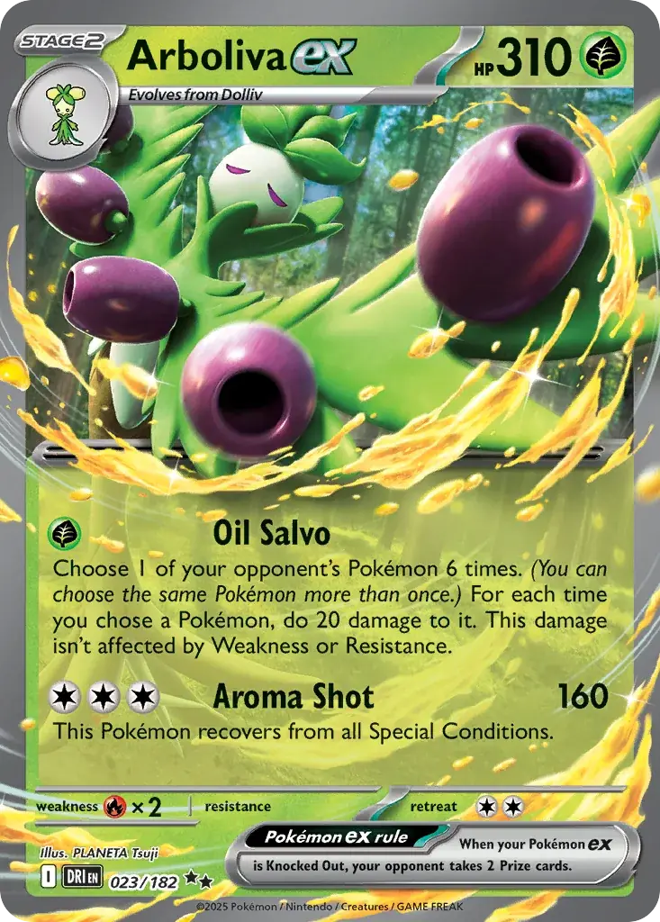 Arboliva ex Destined Rivals Pokemon card