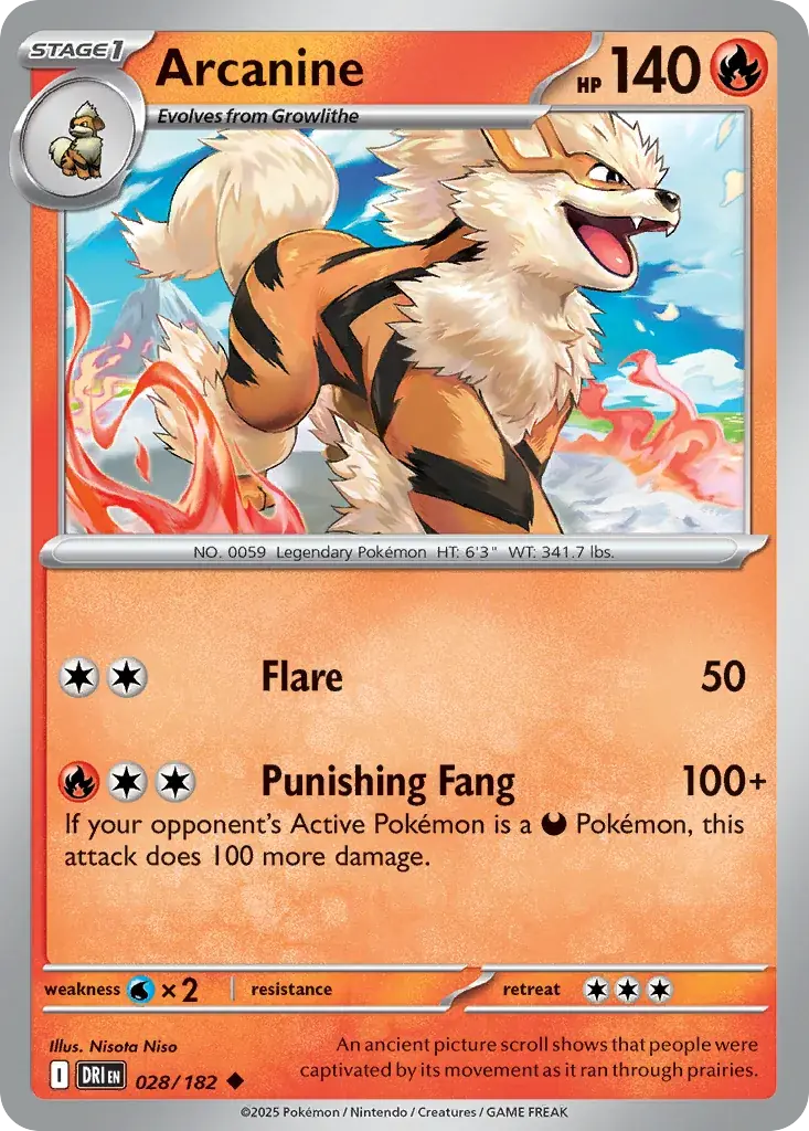 Arcanine Destined Rivals Pokemon card