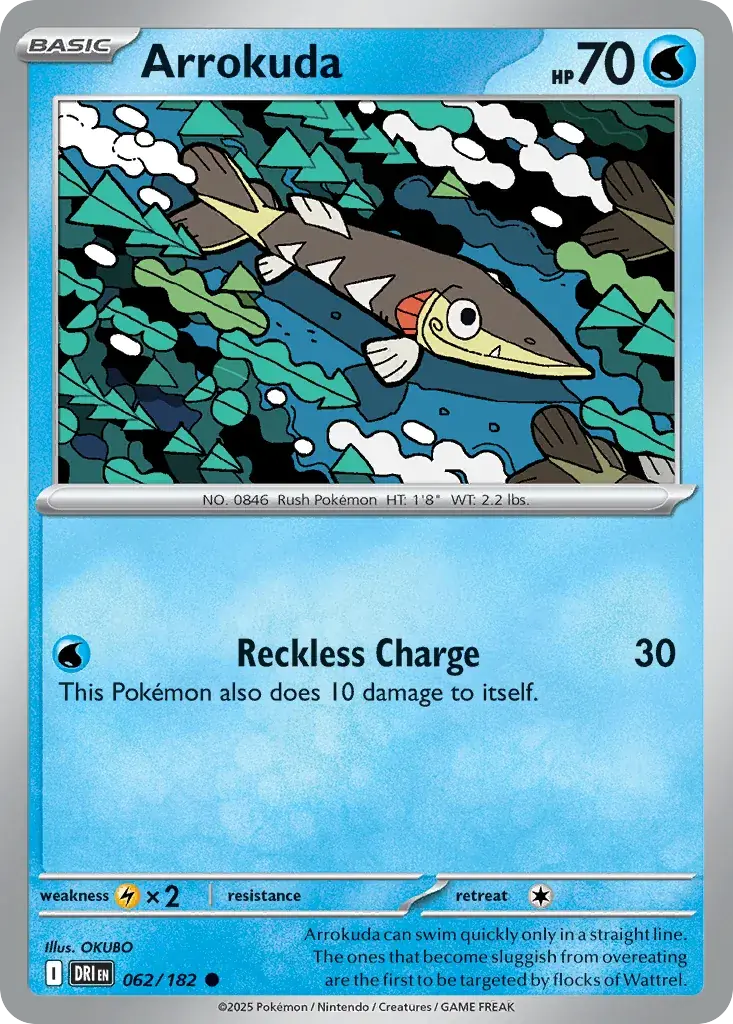 Arrokuda Destined Rivals Pokemon card