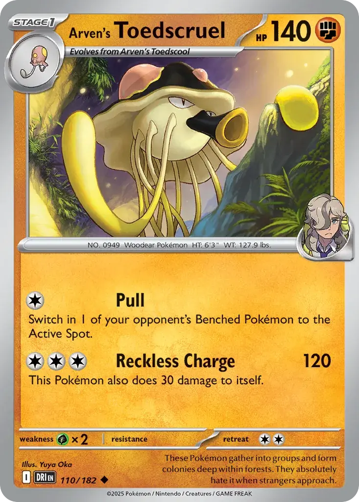 Arven's Toedscruel Destined Rivals Pokemon card