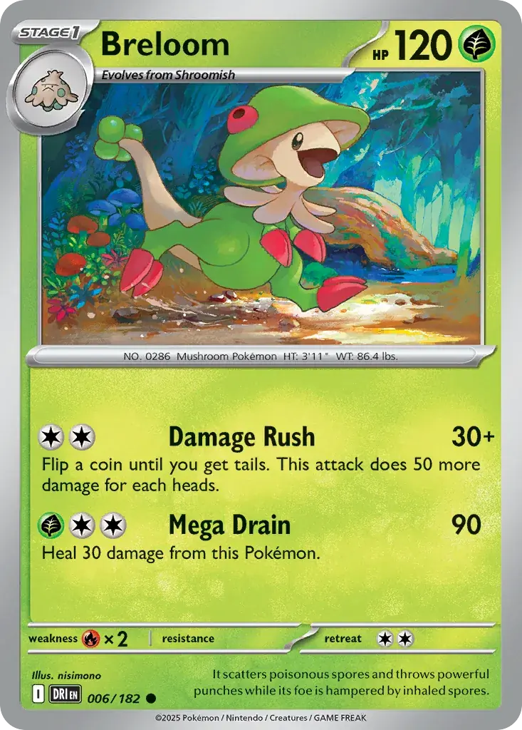 Breloom Destined Rivals Pokemon card