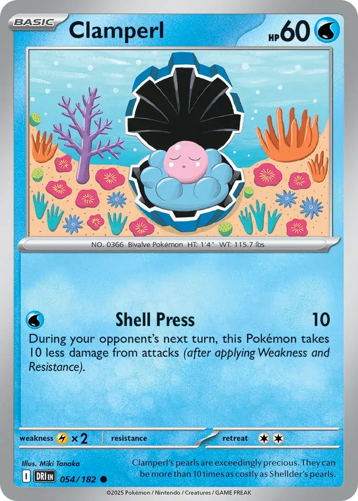 Clamperl Destined Rivals Pokemon card